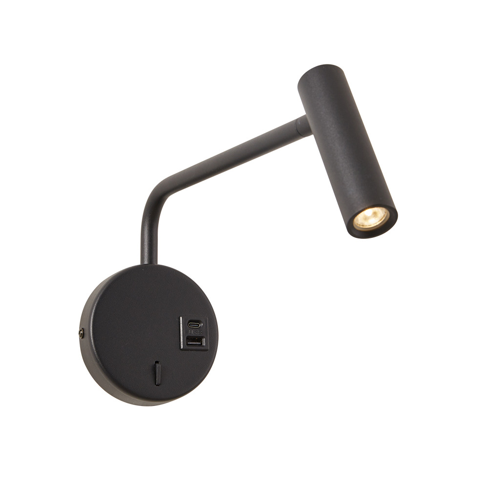로커 팔 독서 벽 램프 침대 옆 간단한 현대 성격 스위치 USB 회전 벽 램프 벽 램프 침실 창조적
