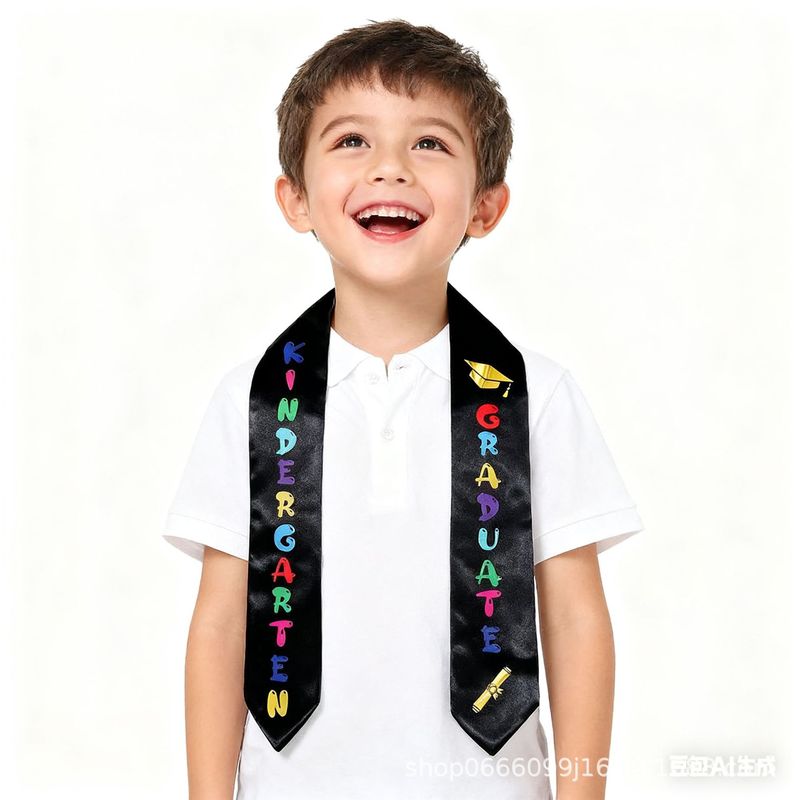 儿童毕业肩带学前幼儿园授予礼仪带双层绸缎披肩绶带GRADULATE|undefined