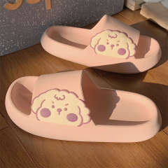 夏季學生居家用防滑踩屎感eva軟厚底浴室拖鞋少女可愛小羊涼拖鞋