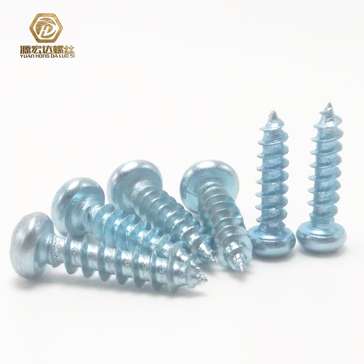아연 도금 된 하드 크로스 라운드 헤드 셀프 태핑 스크류 팬 헤드 뾰족한 꼬리 나사 M3M4M5M6 위안 태핑 고강도 나사