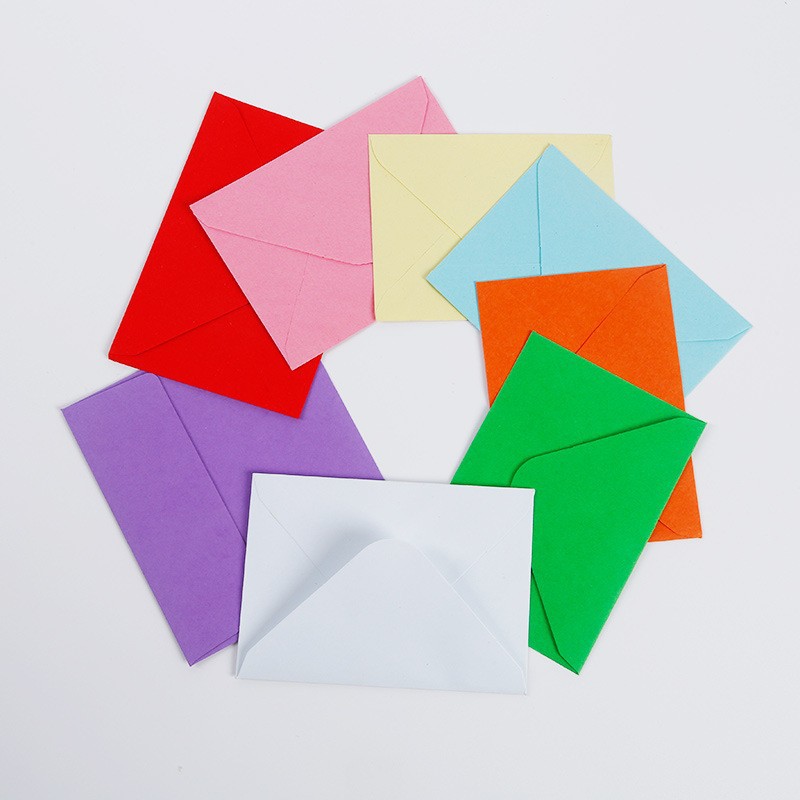 Sobres de Papel Adhesivo de Colores Estilo Occidental en Existencia, Papel Adhesivo Triangular, Papel Adhesivo Doble, Color Sólido Pequeño al por Mayor, Papel Fresco y Simple.