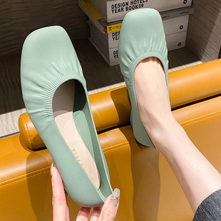 Fashion New Toe Sandals Women's Summer Casual All-match Outer Wear Thick Heel Square Toe Non-slip Thickened Shallow Mouth Height-increasing Single-layer Shoes