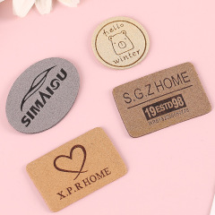 Factory Direct Supply Clothing PU Trademark Leather Nameplate Men Women Packing Bag Super Fiber Embossed Leather Label Logo Home Textile Label
