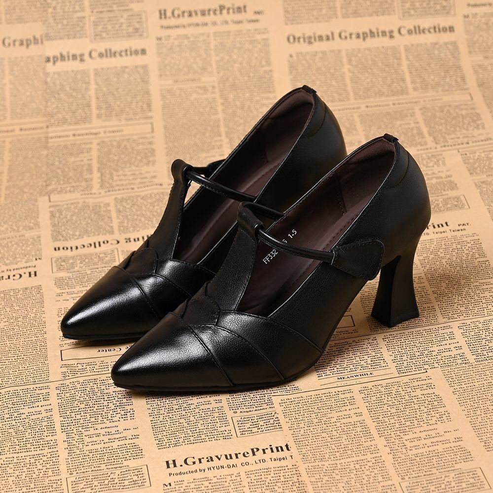 2026 primavera y verano nuevo estilo superficial estilo de moda universal perezoso de punta punta de un pie tacones gruesos zapatos antideslizantes de tacones altos