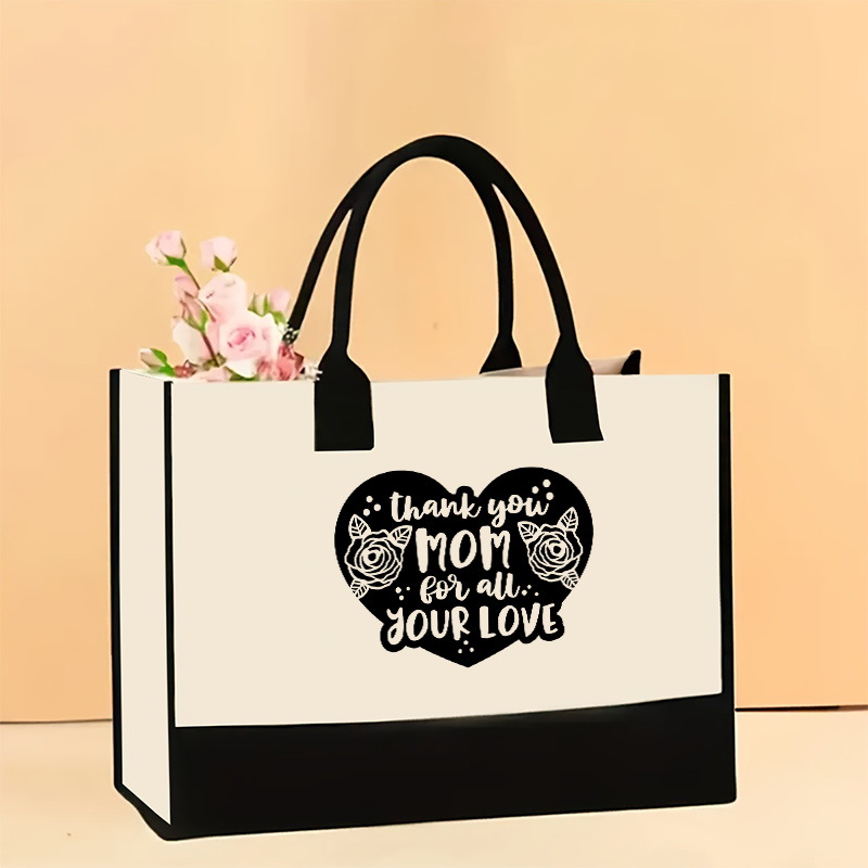 Bolso de hombro de lona de venta caliente transfronterizo Bolso Tote impreso de gran capacidad Bolso de compra portátil ligero de moda para mujer