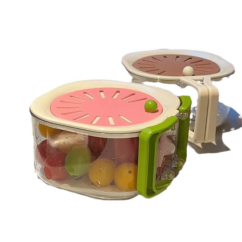 Lavabo de verduras, filtro de agua, canasta de drenaje, fruta de lavado linda, lavabo de verduras de doble capa, lavabo de drenaje de filtro, especial para el hogar con tapa