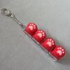Four-button transparent case - silicone red cat paw