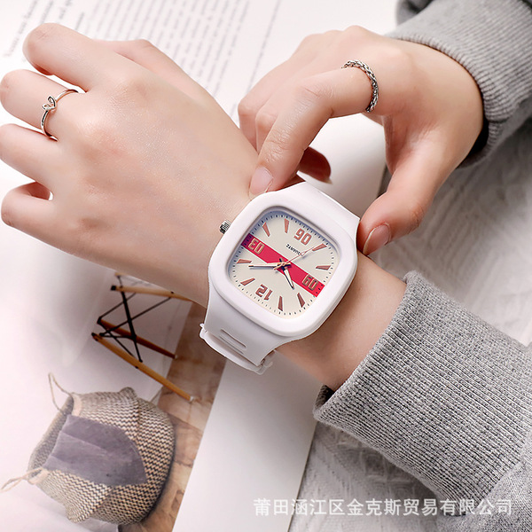 Brand square silicone watch