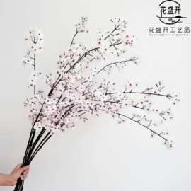 仿真花梨花枝新中式花艺花材婚庆家居装饰摆件摄影道具仿真花批发
