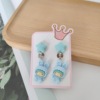 Creamy ear clips, cartoon cute earrings, no pierced ears