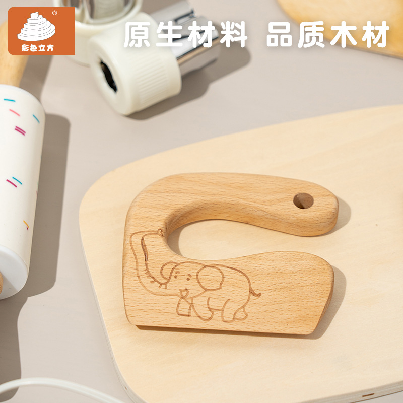 Juguetes de vino casero de madera para niños pueden cortar verduras para hacer galletas y pasteles de mesa cocina