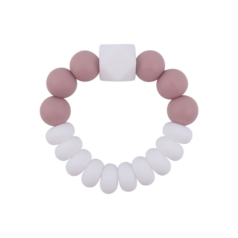 Nuevo bebé suministros de silicona mordedor DIY bebé octogonal Cuentas planas mordedura molar mordedor pulsera juguete