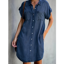 A 34657 Collar Slim Denim Dress ��������ţ��ȹ�羳��