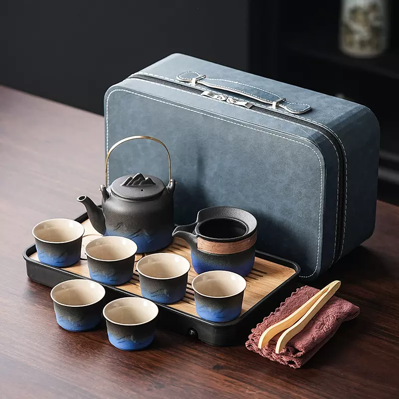 简约轻奢礼盒提梁壶茶具套装家用泡茶壶整套陶瓷茶盘定制伴手礼