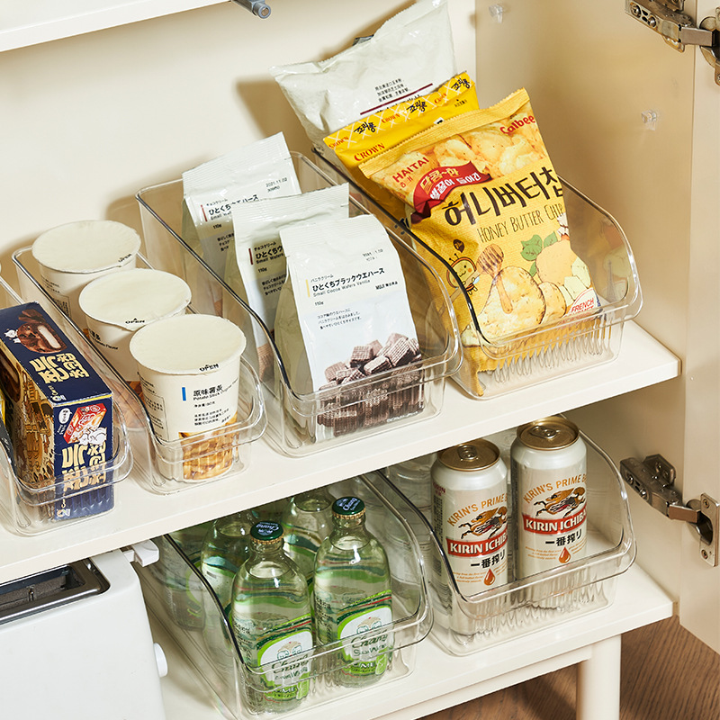 Caja de almacenamiento abierta tipo cajón de refrigerador, caja de acabado de huevos y bebidas de cocina, caja de almacenamiento de frutas y verduras rectangulares transparentes