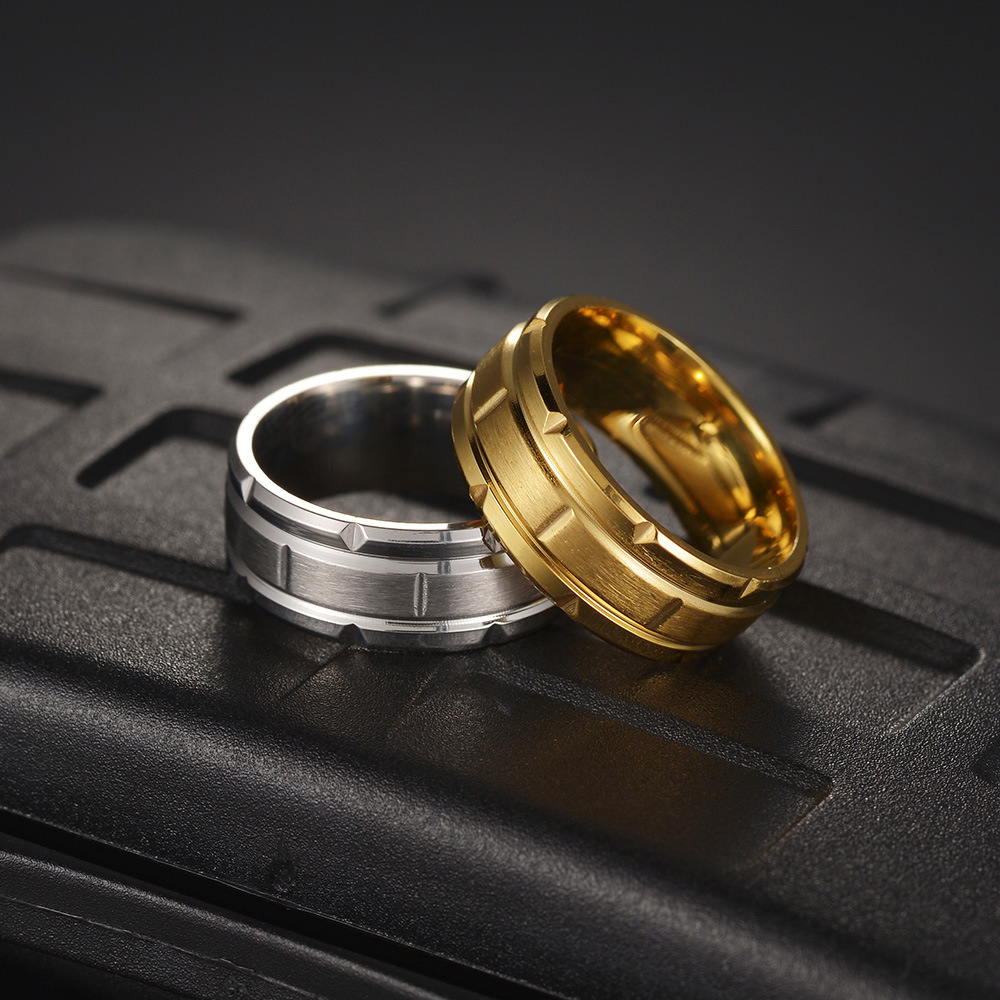 8g Weight Vacuum Plating Gold Plating Process Rings Classification 12, 13, 6 Ring Size 1 Piece Quantity Daily Occasion Titanium Steel Material Solid Color Pattern Couple, Men's Gender Plating Design Simple Style Style Couple Men's Simple Style Rings Solid Color Titanium Steel Vacuum Plating Men Band Rings 1