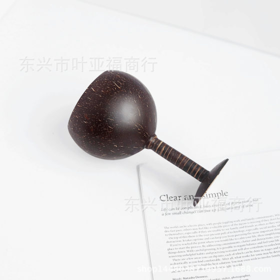 Coconut Shell Cup ecological creative wine glass dessert beverage cup juice milk tea wine coconut shell cup laser LOGO