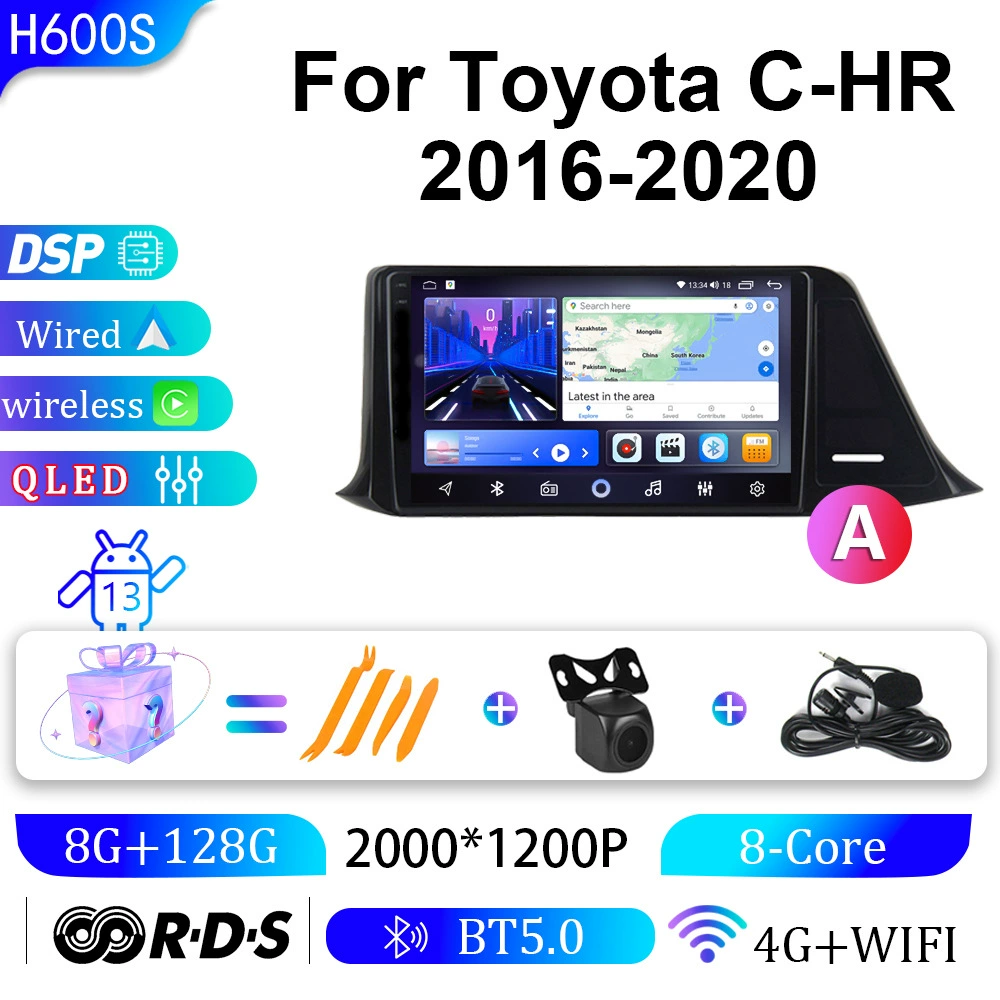 Глобальная поставка для Toyota C-HR 16-20, навигатор с большим экраном Android GPS-навигация, все в одном устройстве