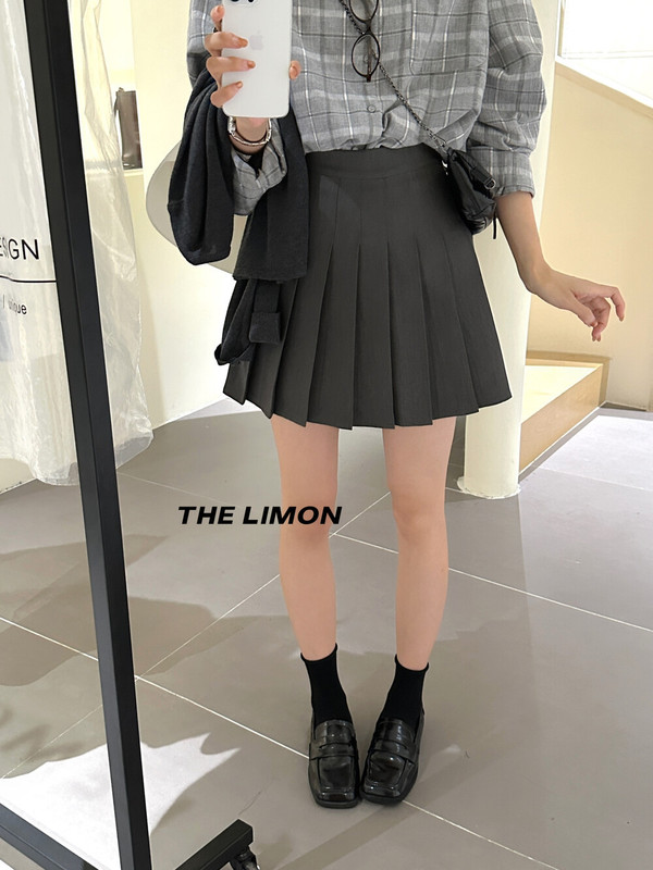 thelimon柠檬绿茶学院风显瘦减龄百褶半身裙女2025秋季小个子短裙|undefined
