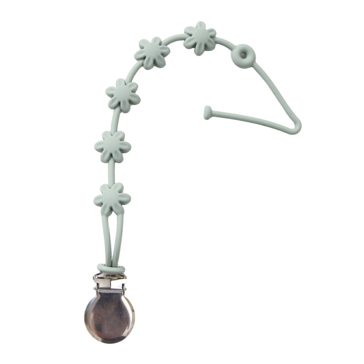 Huahua 젖꼭지 체인: 회색 녹색 + 304 클립