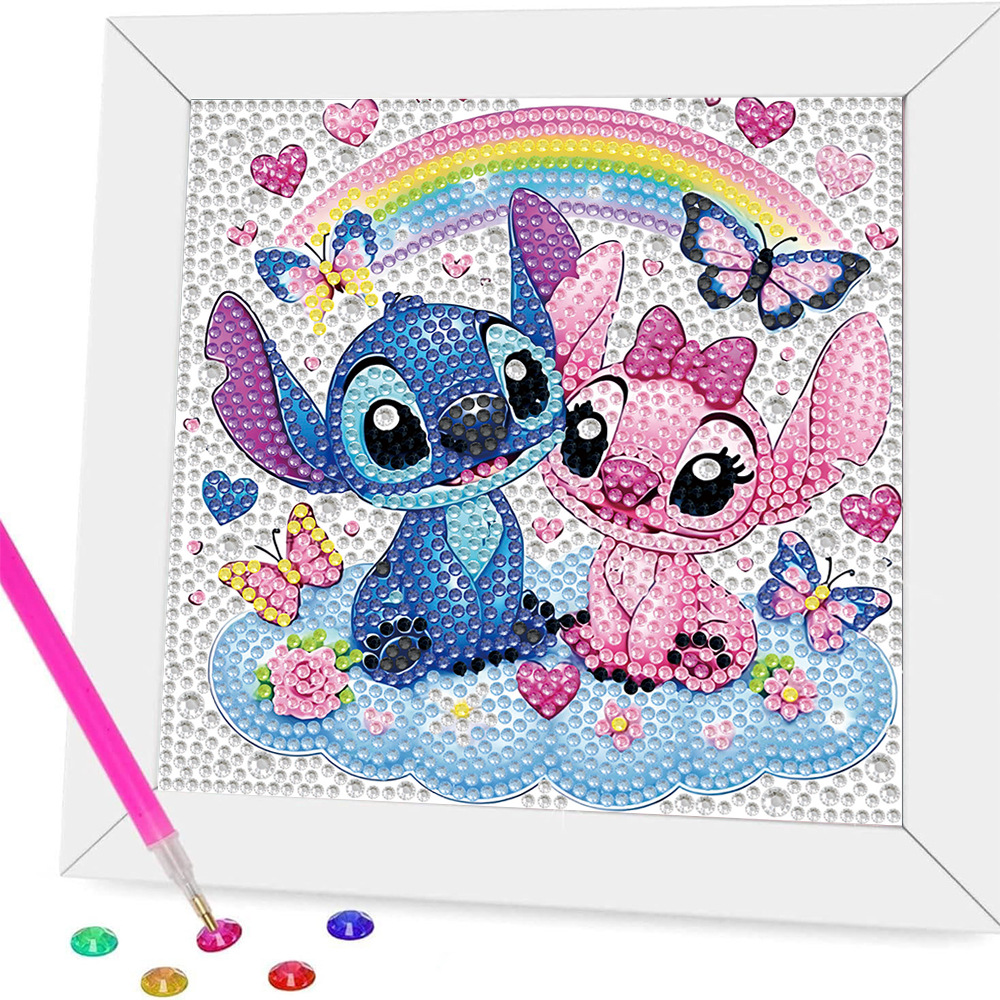 Pintura de diamantes enmarcada hecha a mano, superventas transfronteriza, de dibujos animados infantiles de la princesa Elsa, linda pintura de pegatinas de diamantes DIY