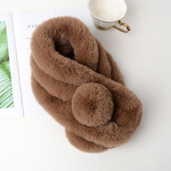 Imitation Rex Rabbit Fur Scarf, Winter Warmth, Versatile Neck Cover for Men and Women, Thickened Shawl, Three-Tube Big Ball Fur Scarf