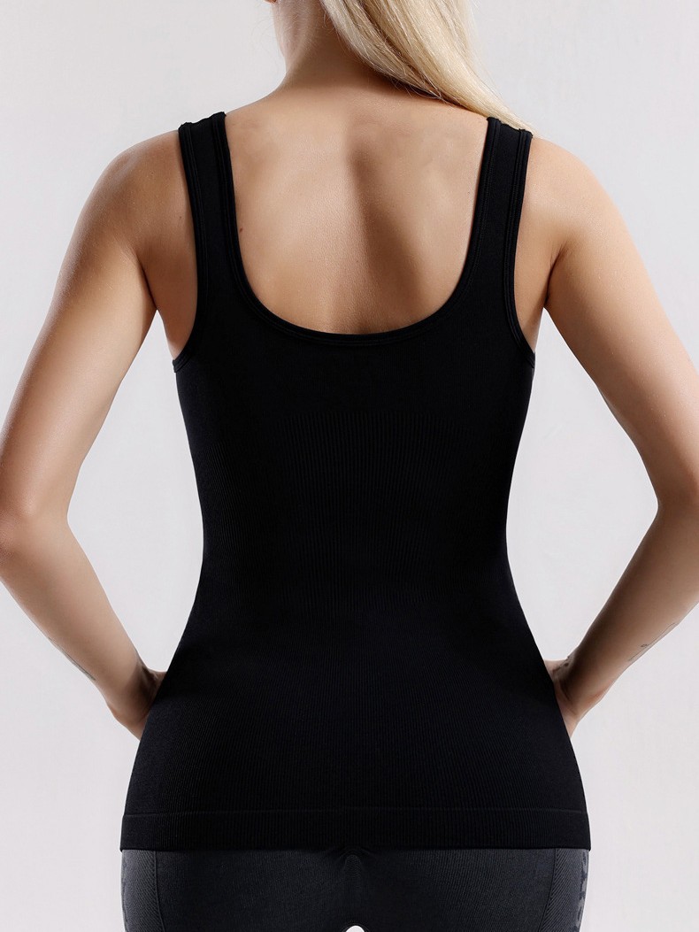 Europa y los Estados Unidos sin costuras chaleco de yoga para mujeres embarazadas alto elástico fuerte soporte delgado no ahogar el ocio de color sólido secado rápido