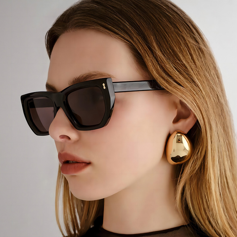 Nuevas gafas de sol de moda poligonal con clavos de arroz decorativas simples europeas y americanas para hombres y mujeres gafas de sol al aire libre Sunglass