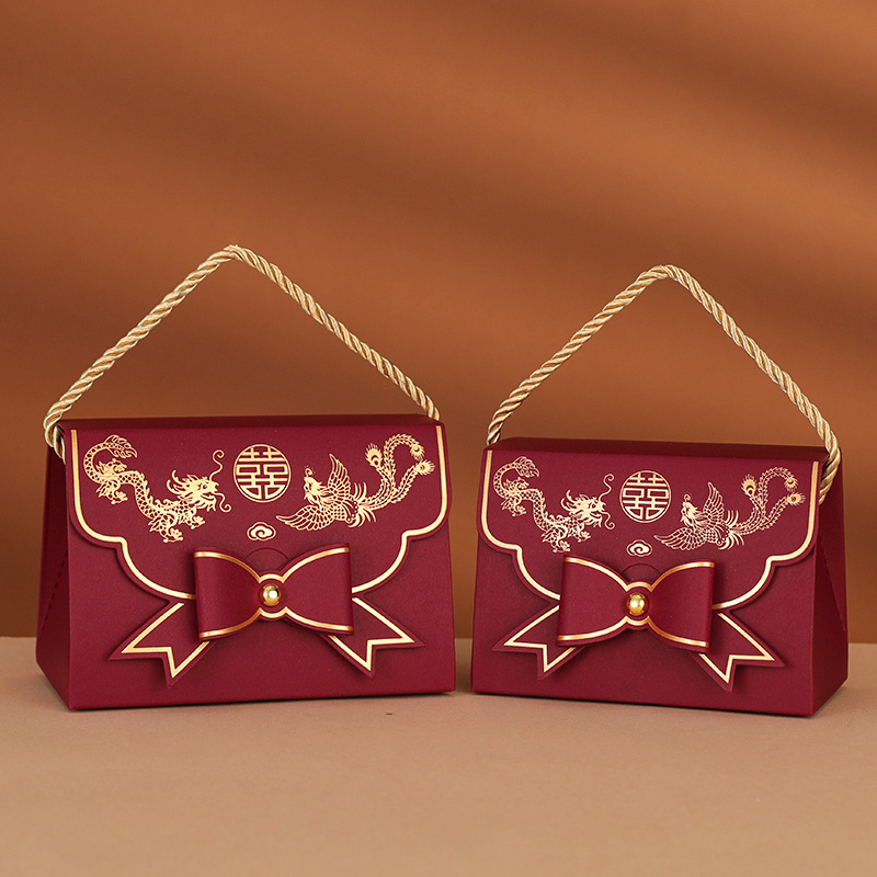 Caja de dulces de boda Boda 2024 Nuevo caramelo portátil de alta gama Empaquetado de dulces de boda Caja de regalo Bolsa vacía