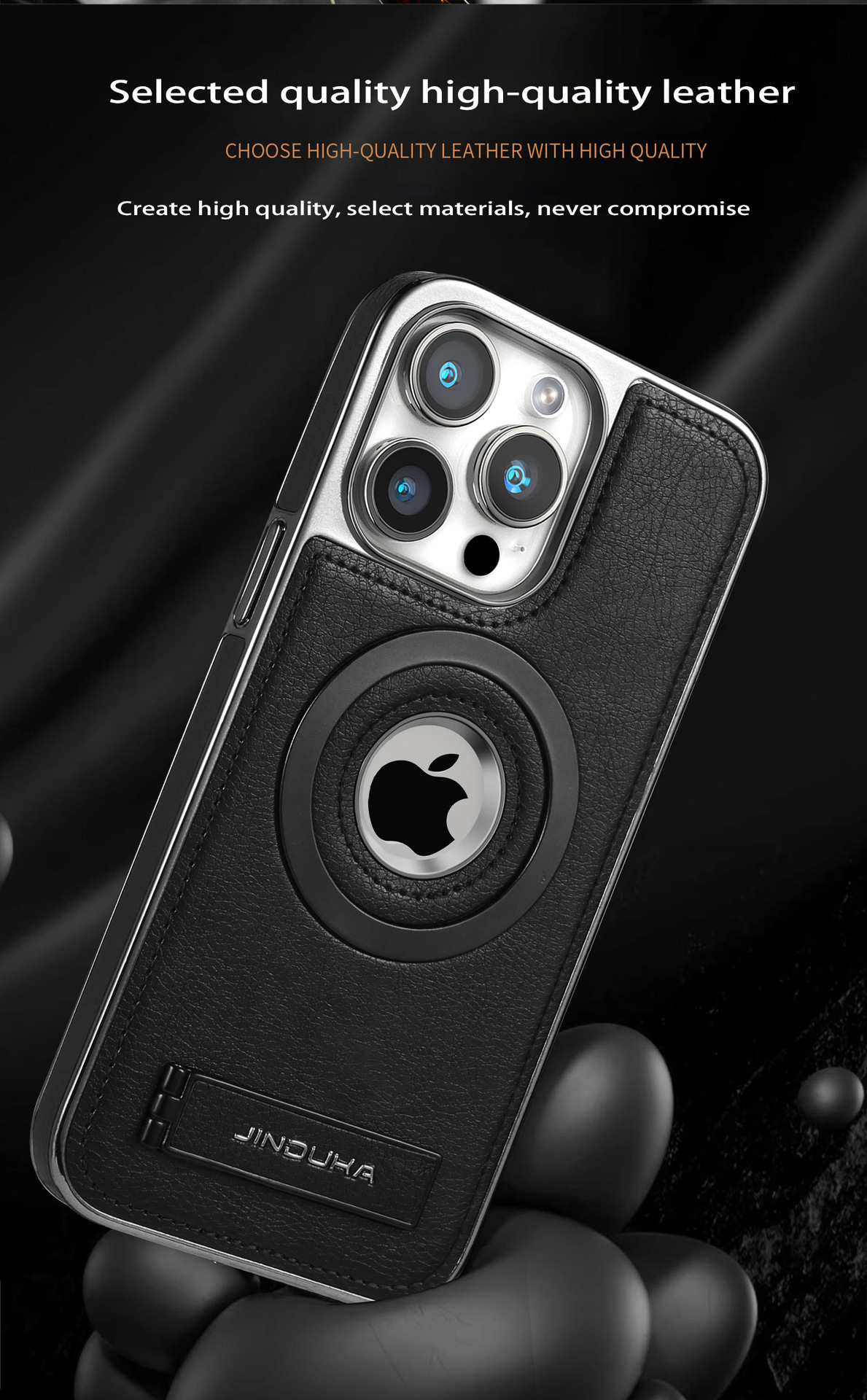 Ốp lưng từ tính MagSafe cho iPhone 16 Pro Max, bảo vệ toàn diện chống rơi — [Da mạ đen] Giá đỡ lỗ lớn, [Da mạ điện màu nâu] Giá đỡ lỗ lớn, [Da mạ màu xanh] Giá đỡ lỗ lớn, [Da mạ điện màu tím] Giá đỡ lỗ lớn chi tiết 4
