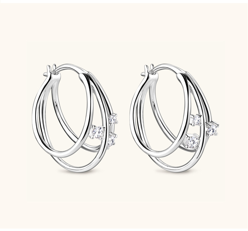 21g Weight 925 Sterling Silver Ear Needle Material 1 Pair 925 Sterling Silver Moissanite Solid Color Earrings