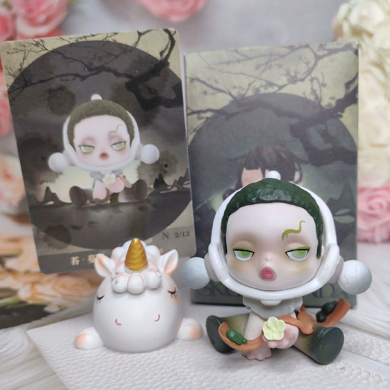 Blind box POPMART (SKULLPANDA Mo Mei) ручная фигурка-брелок для авто, 6,5×10 см