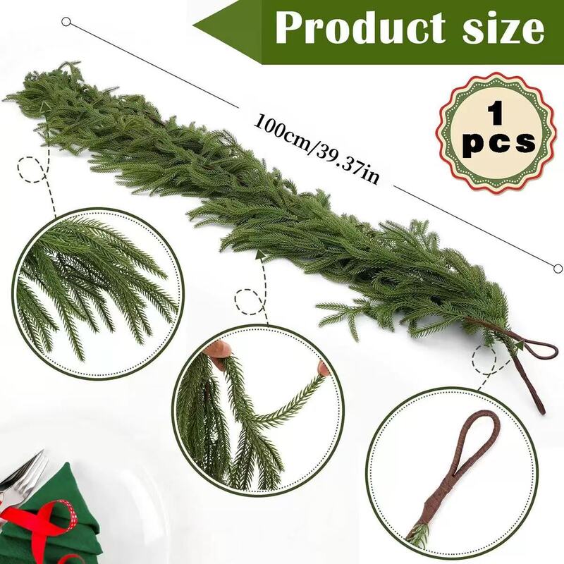模擬緑の植物クリスマス装飾ソフトプラスチック感触PE素材松葉ノーフォーク松籐クロスボーダーアマゾンホットスタイル|undefined