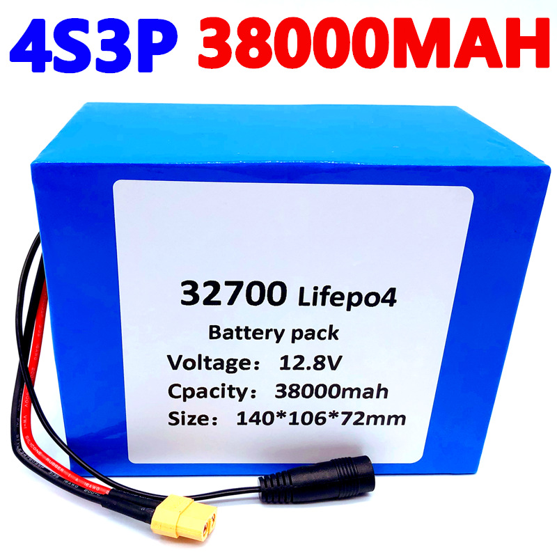 12.8V 38Ah LiFePO4 batareya paketi, 4S3P, 40A BMS