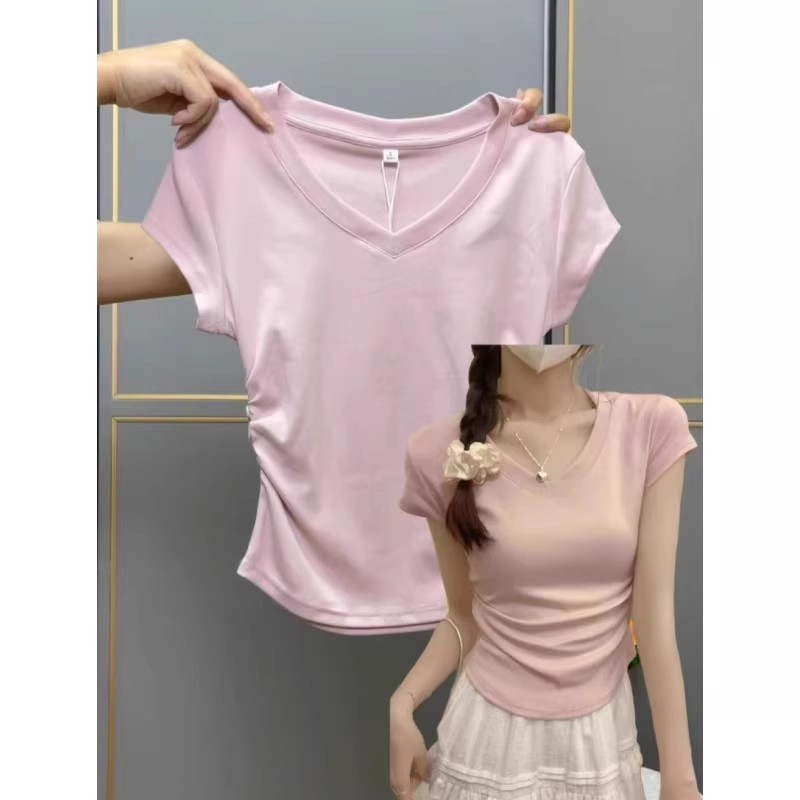 秋冬の女性用白タイトインナーレイヤリングシャツ、高級右肩スリムヨガトップス、ホットガールT|undefined