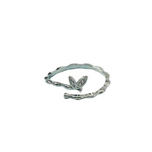 Korean style diamond-encrusted bamboo ring for women, trendy Internet celebrity, cool style, open adjustable index finger ring for students