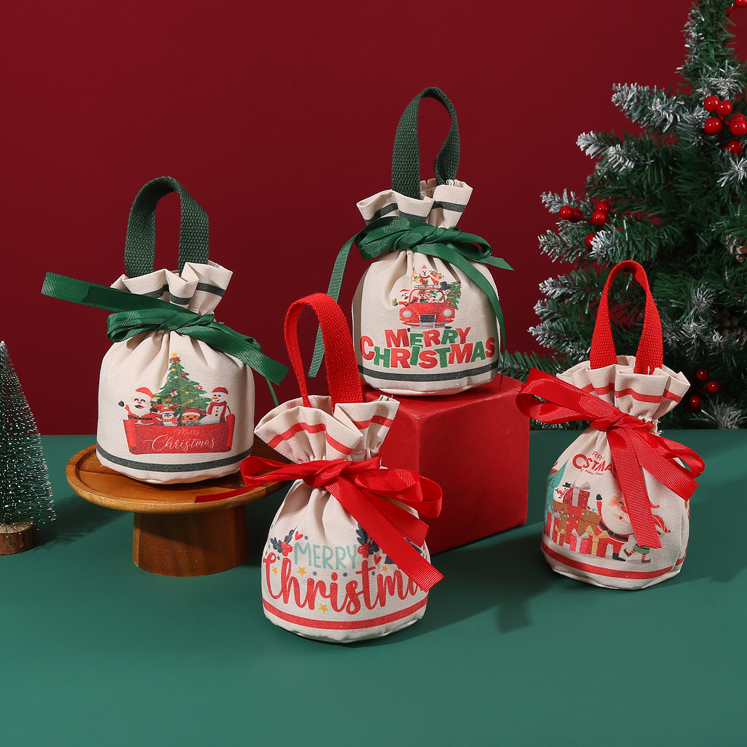 批发圣诞节小礼品礼物袋平安夜苹果包装礼盒儿童手提糖果袋苹果袋