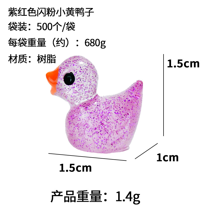 Patito colorido decoración de micro paisaje bricolaje resina luminosa Pato amarillo niño super amor luminoso cebolla verde lindo mini