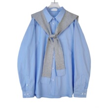 XMY0407时尚新款女士翻领长袖衬衫披肩衬衫文艺气质衬衫