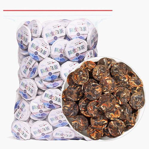 Fujian Aged Tangerine Peel White Tea Shou Mei with Tangerine Peel Mini White Tea Cake Wholesale and Retail Loose 1 Pound