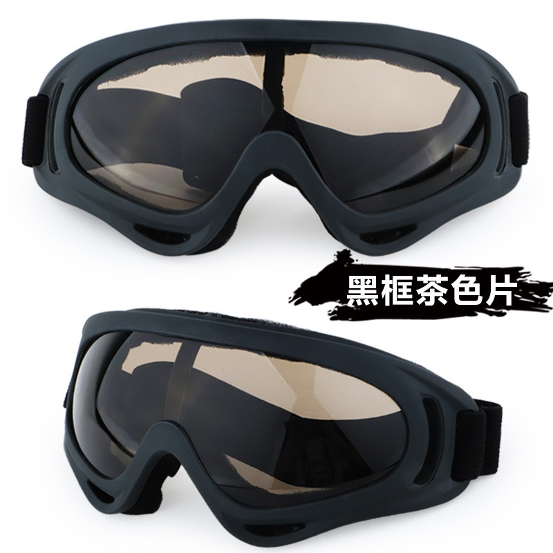 X400 Goggles Skiing Adult Outdoor Riding Dustproof Windproof (Auto Parts and Accessories) - black