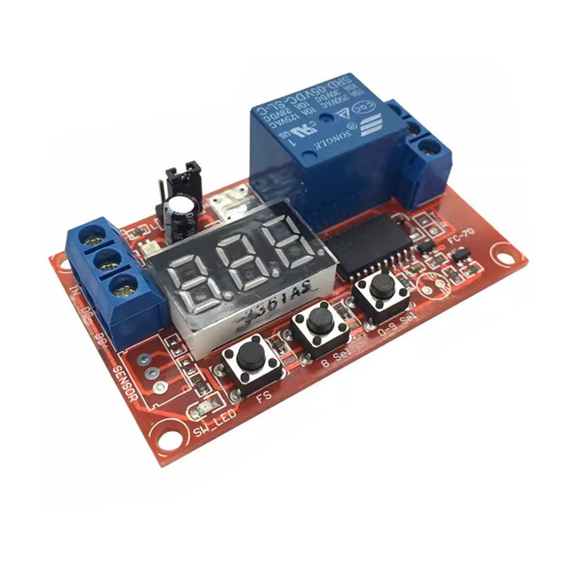 多功能数显可调通电/循环/高低触发脉冲延时继电器模块5V 12V 24V