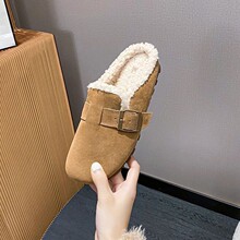 勃肯鞋女2025年新款冬季单鞋秋季加绒软底女鞋平全包大码小皮鞋