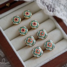 新款时尚复古微镶锆石红刚玉松石耳钉轻奢高级感耳饰女设计感小众