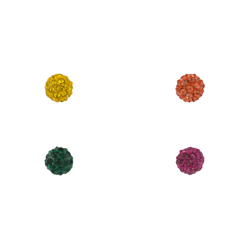 Korean Cute Color Round Mini Ball Earrings 4 Piece Set display picture 8