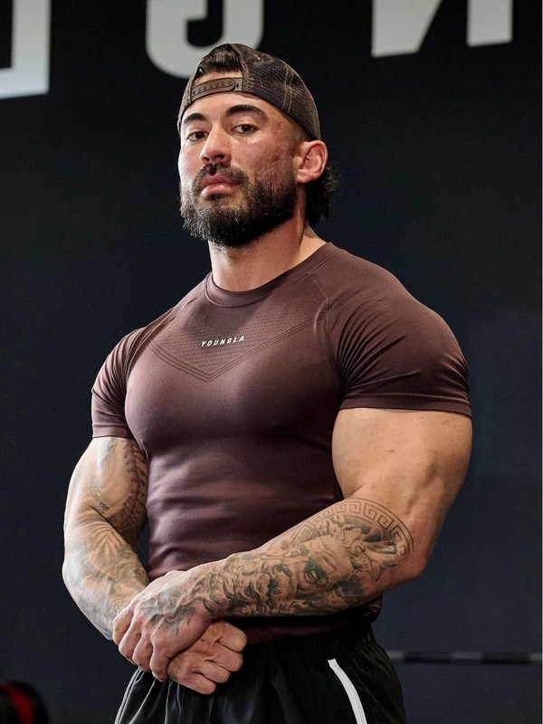 YOUNGLA メンズ Tシャツ スポーツ フィットネス 速乾性 通気性 ストレッチ フィットネス ジャージ ジョガー スリム ランニング バスケットボール ジャージ|undefined