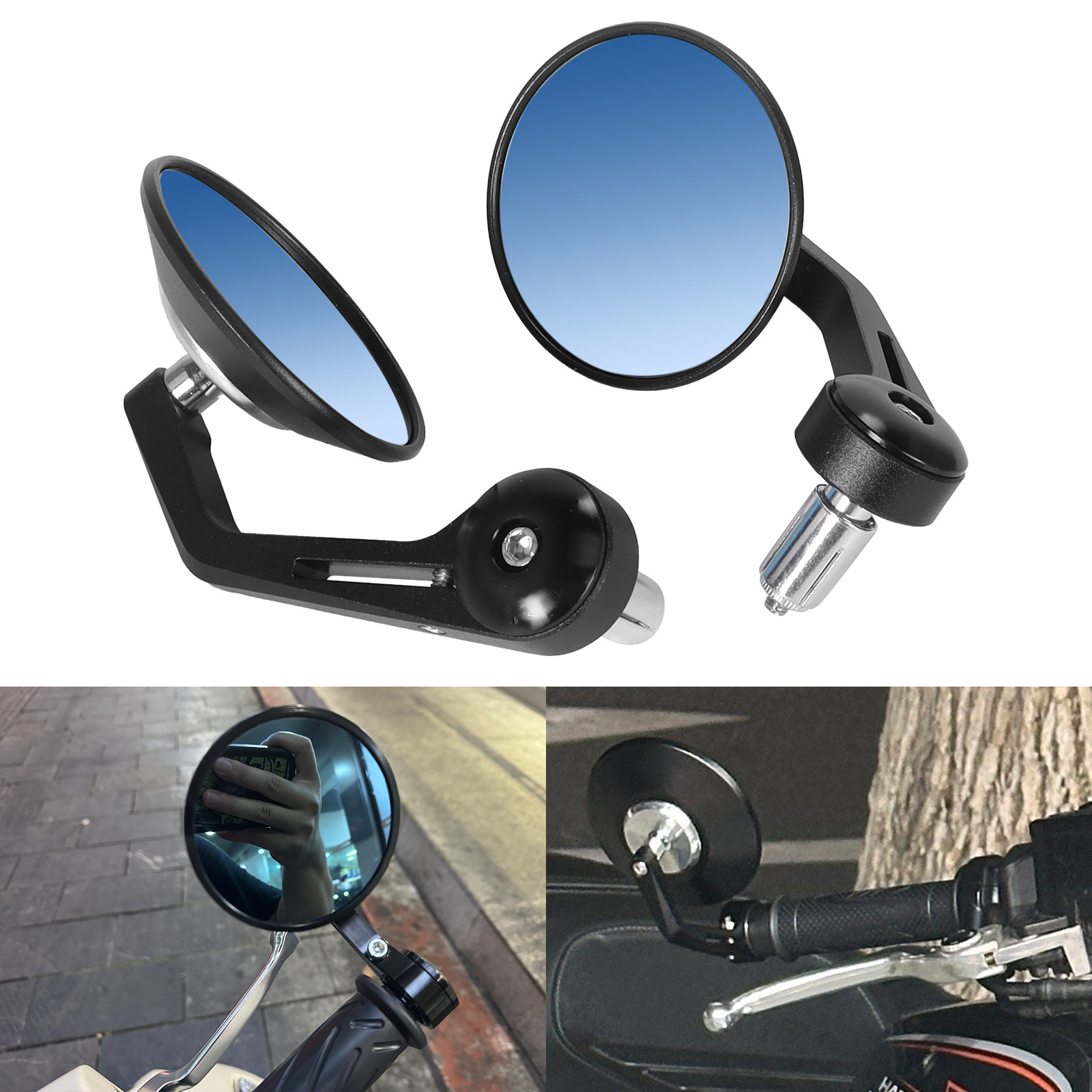 Motorcycle Rearview Mirror, Cruise Bike Handlebar Mirror, Cnc Modified Reversing Mirror, Retro Handlebar Mirror, Direct Supply Reflector