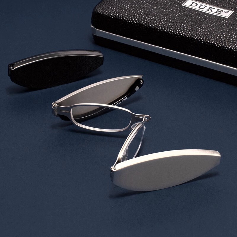 Anti-blue light new reading glasses men's high-end folding pocket reading glasses women's portable metal ultra-light glasses frame