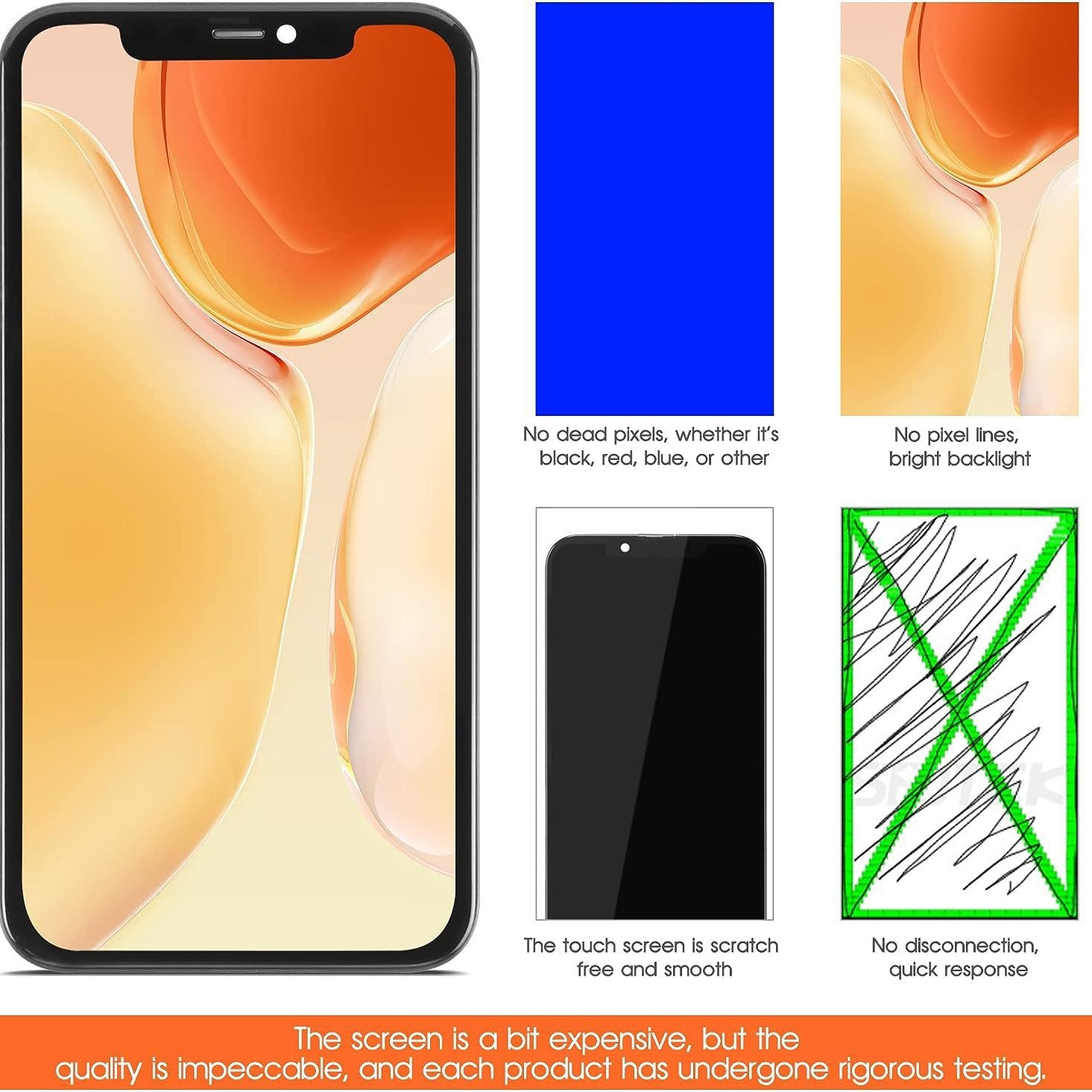 HL INCELL para iPhone XR 11 12 13 14 15 Pro Max Pantalla de montaje