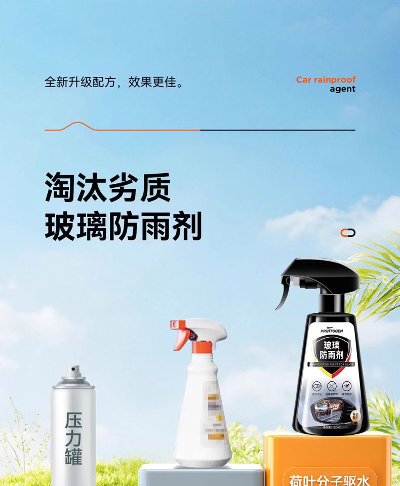 Car Rearview Mirror Rainproof Spray Anti-Fog Agent Waterproof Car Window Glass Oil Film Removal Spray Artifact on Rainy Days